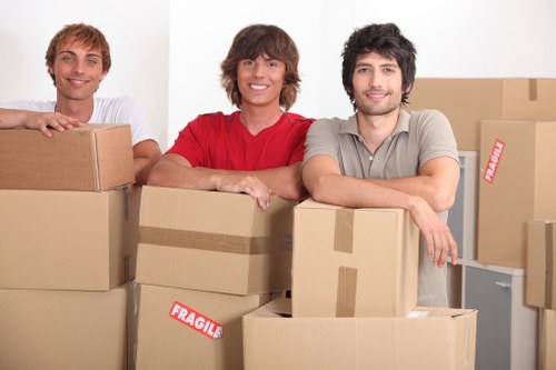 Moving van near residential streets in Barnes southwest London