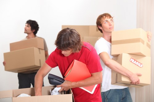 Careful loading of boxes and furniture for a Barnes move