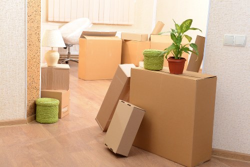 Removal van loading household items for a Barnes property move